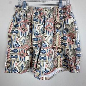 Vintage 80s 90s High Rise Shorts Sz 20W Abstract Patchwork Print